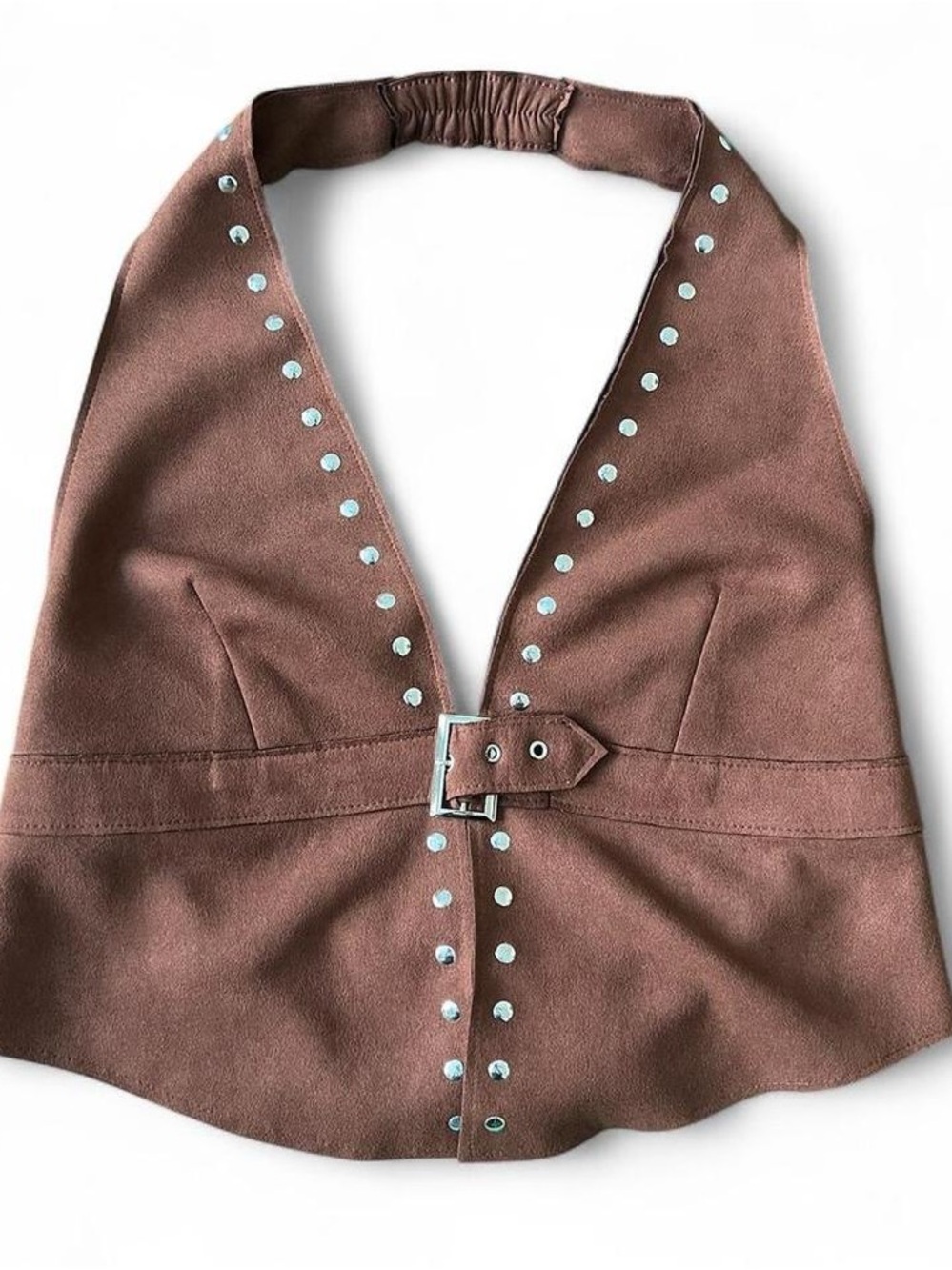 Brown Stud-Accent Women’s Top